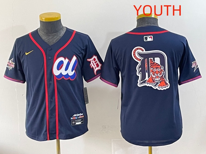 Youth  2025 Detroit Tigers blank Drak Blue All star Nike MLB Jersey style 2